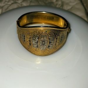 Royal Victorian Vintage Engraved Brass Bracelet